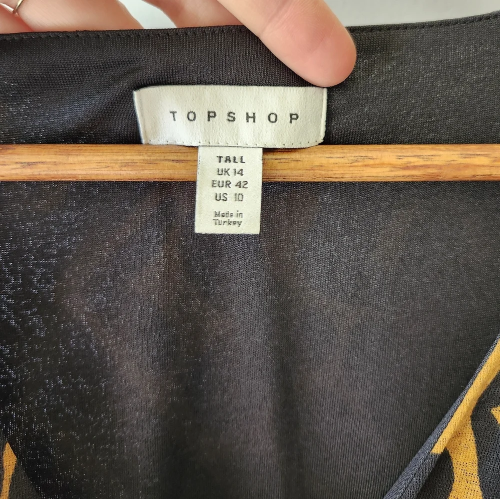 Topshop Twist Front Bold Animal Print Maxi Dress size 10 Tall - Picture 7 of 11